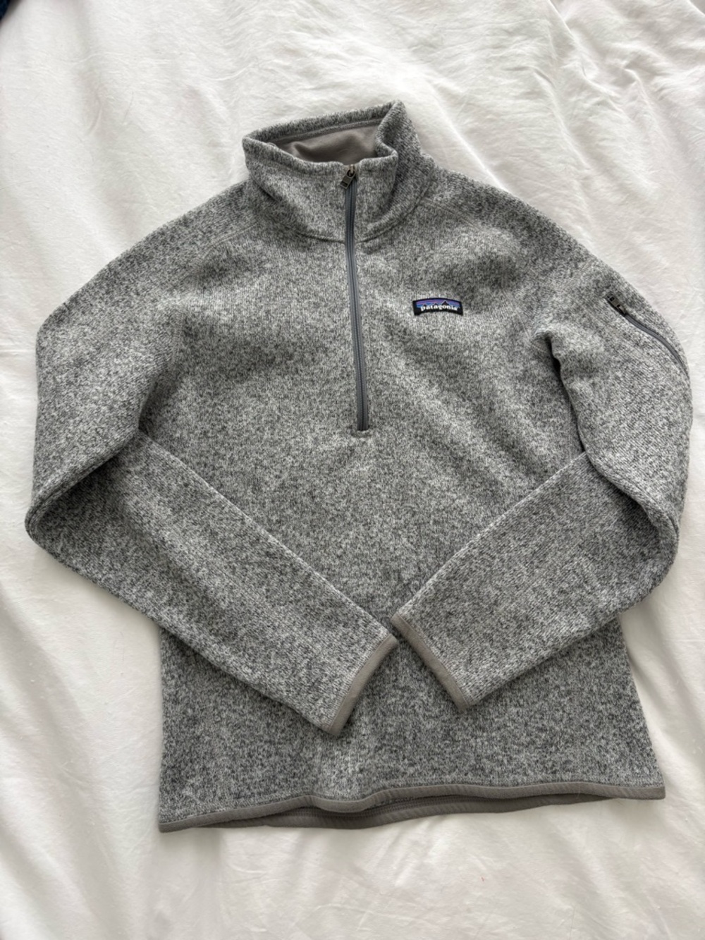 Patagonia Gray Quarter-Zip Fleece Sweater